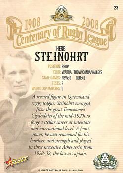 2008 NRL Centenary #23 Herb Steinohrt Back